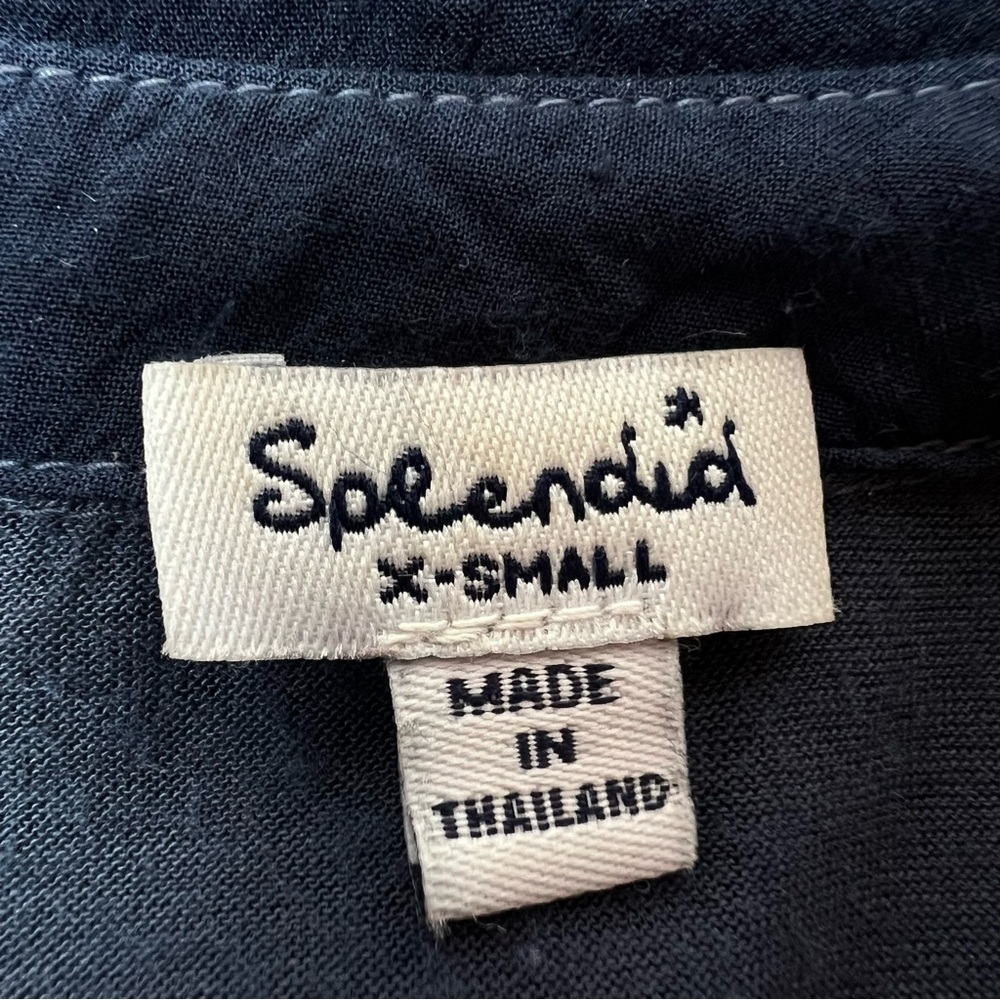 Splendid Navy Sleeveless Button Down Blouse Women… - image 6